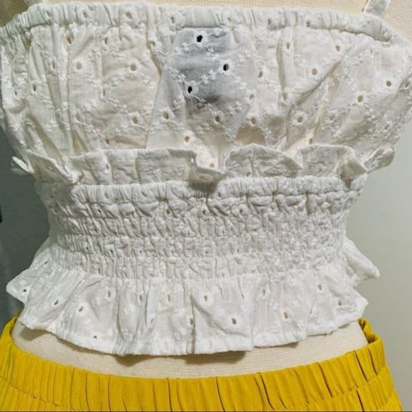 Wild Fable Women White Embroidery Crop Top Size Small 100% Cotton - Picture 9 of 9